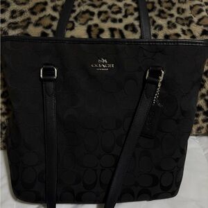 coach black signature tote bag
